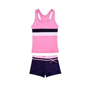 JerrisApparel Little Girls' Summer Two Piece Boyshort Tankini Kids Swimsuit
